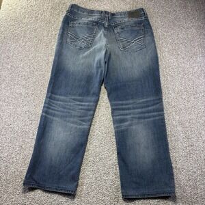 BKE Denim Seth Jeans Mens 36x32 Blue Medium Wash Relaxed Straight Stretch Pants